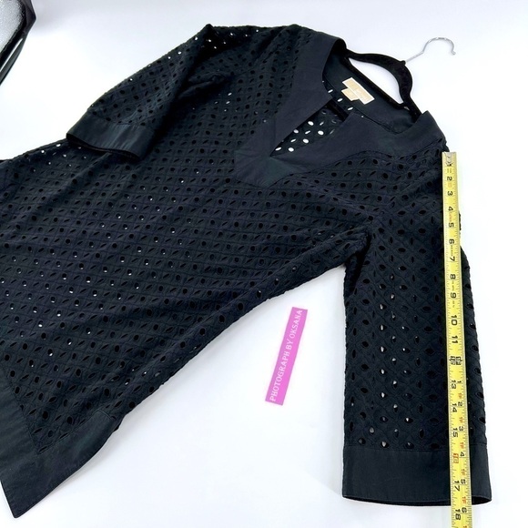 Michael Kors Black Eyelet Tunic size 10 Cotton 100% - Picture 9 of 12